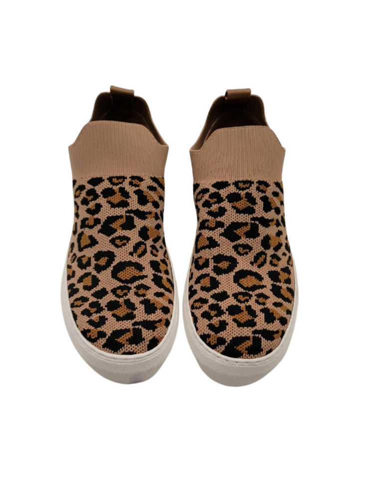 Bryna Knit Leopard Print Sneakers (Wonderly) Size… - image 1